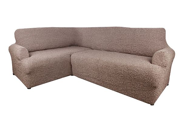 Еврочехол Чехол на классический угловой диван "Аричиато" Медитеранио коричневый
